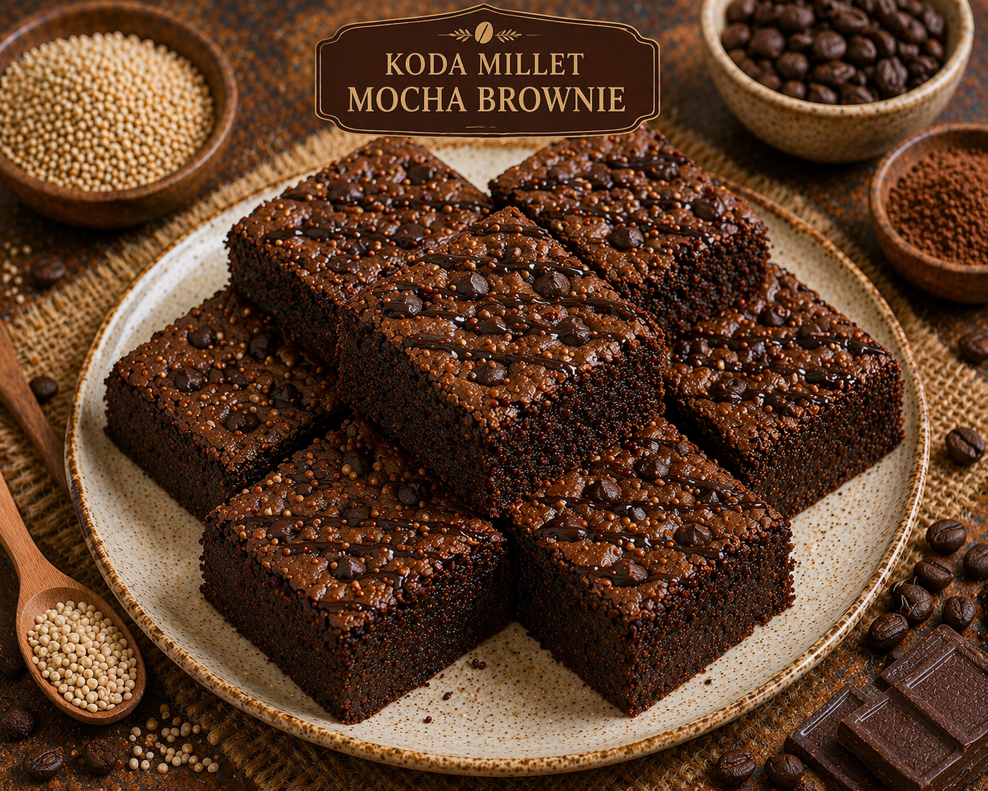 Koda millet mocha brownie