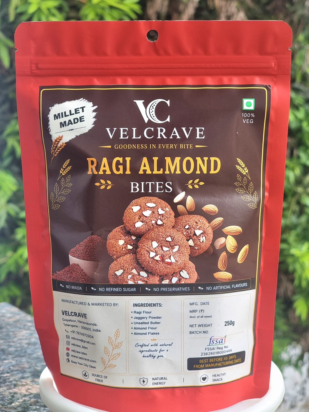 Sprouted Ragi Almond Bites-250g
