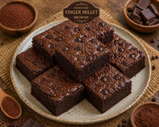 Signature finger millet brownie with egg