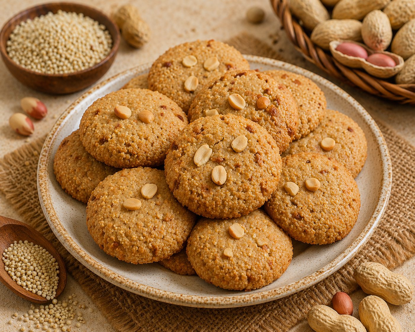 Barnyard millet peanut cookies